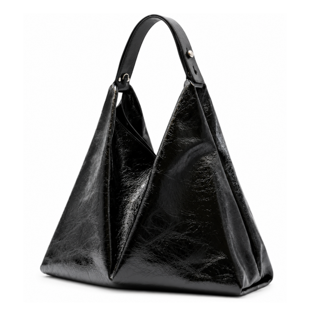 Black Glossy Hobo Bag