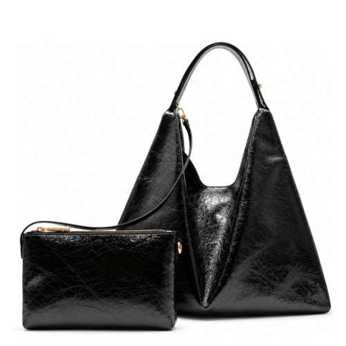Black Glossy Hobo Bag