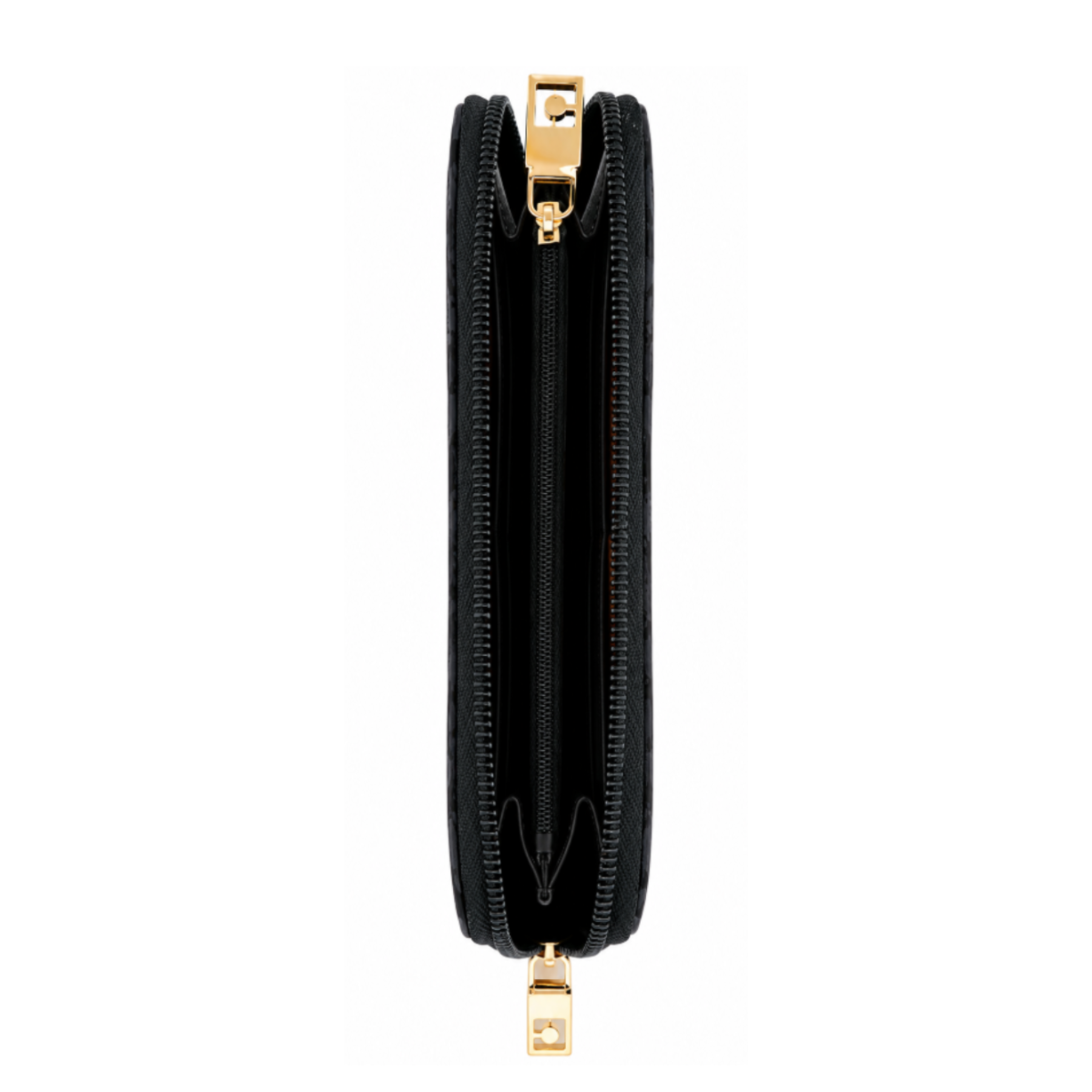 Black Monogram Zip-Around Wallet