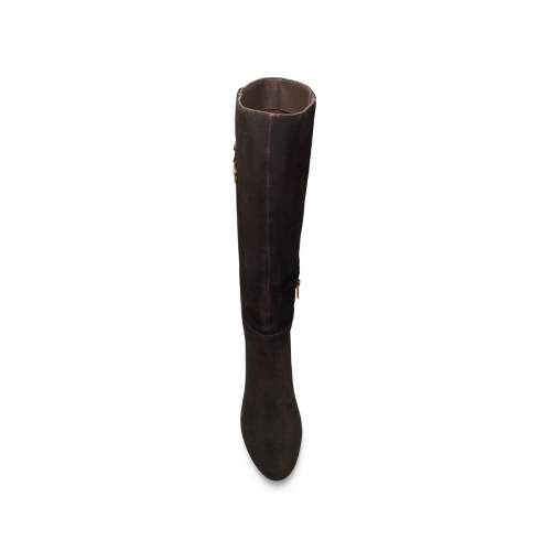 Dark Brown Knee-High Suede Boots