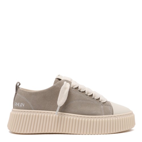Beige Low-Top Platform Sneakers