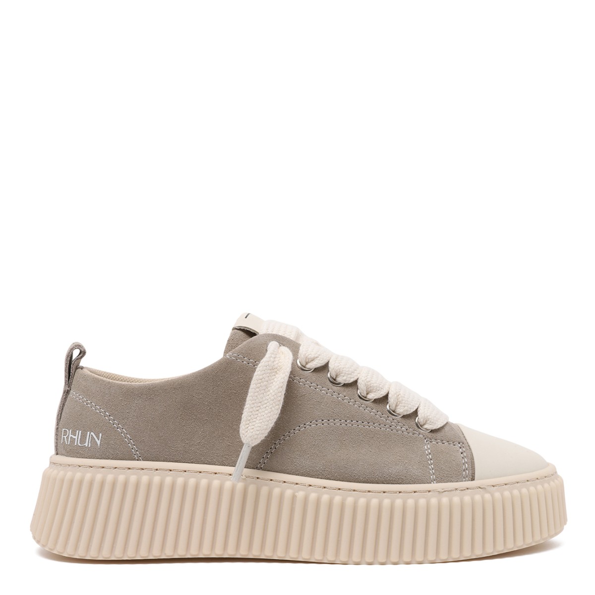 Beige Low-Top Platform Sneakers