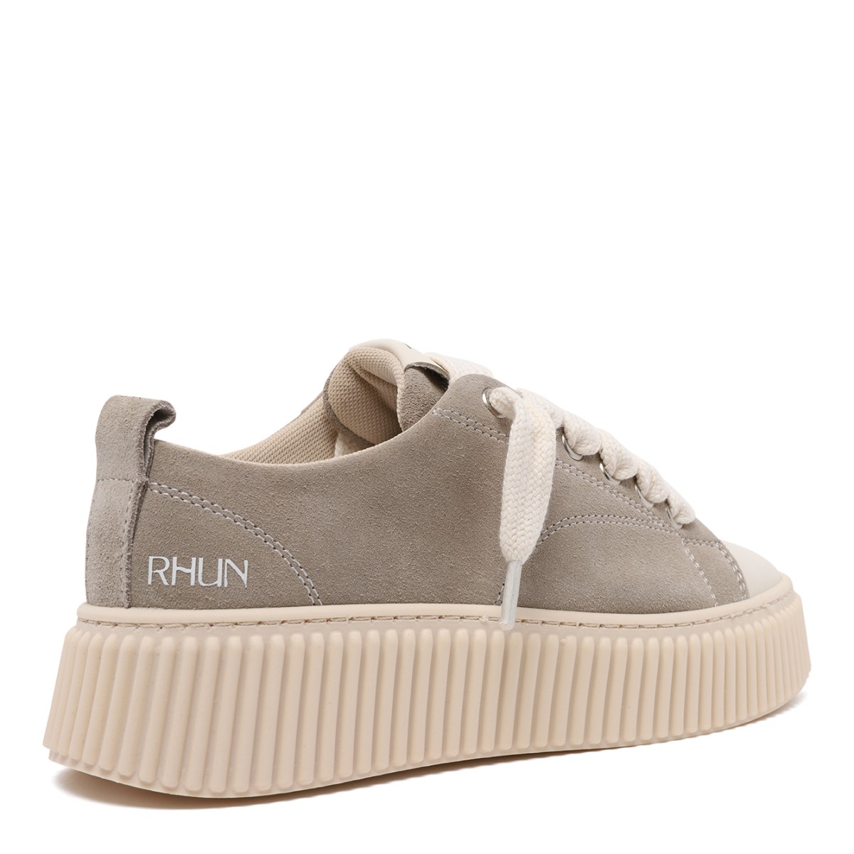 Beige Low-Top Platform Sneakers