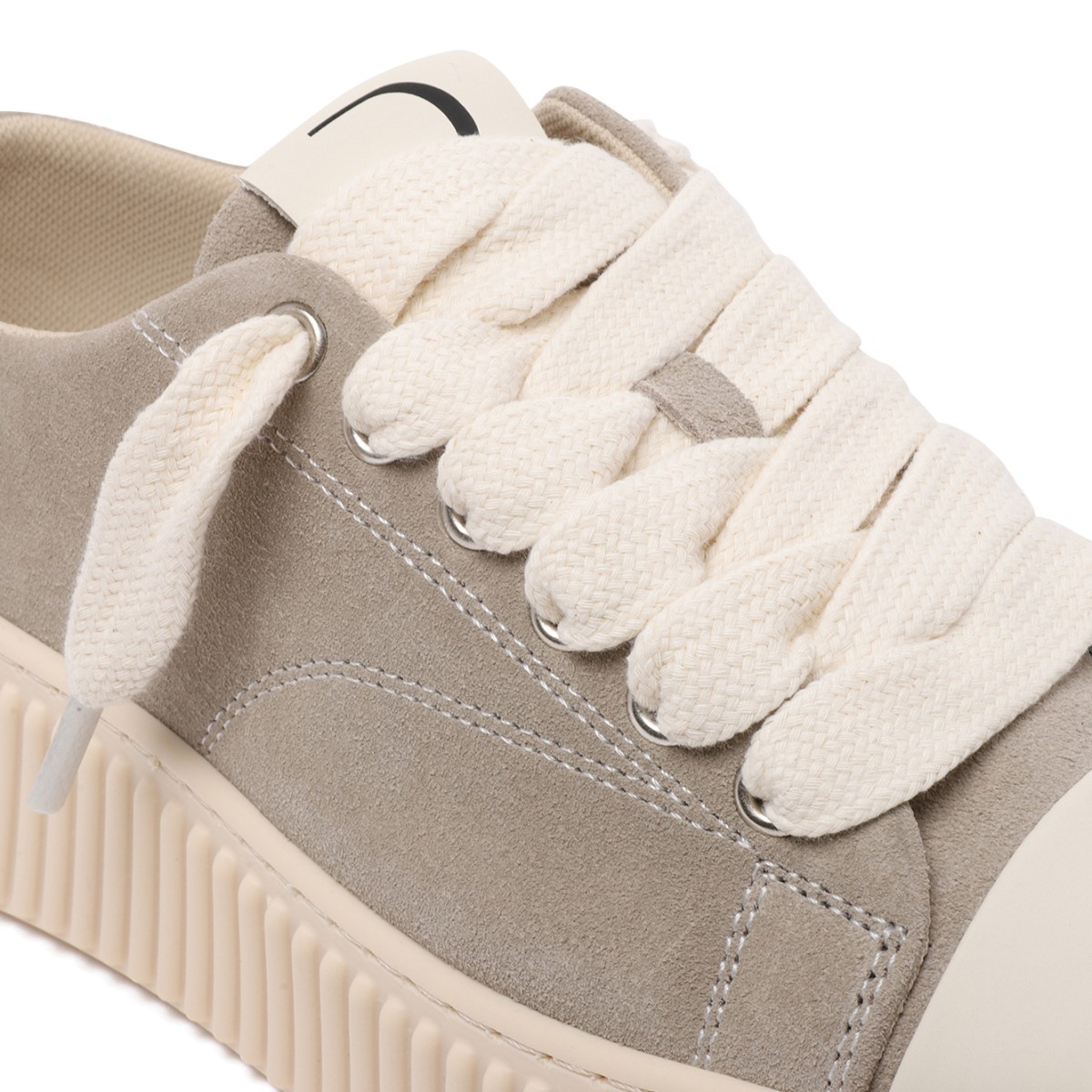 Beige Low-Top Platform Sneakers