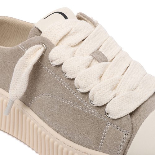 Beige Low-Top Platform Sneakers