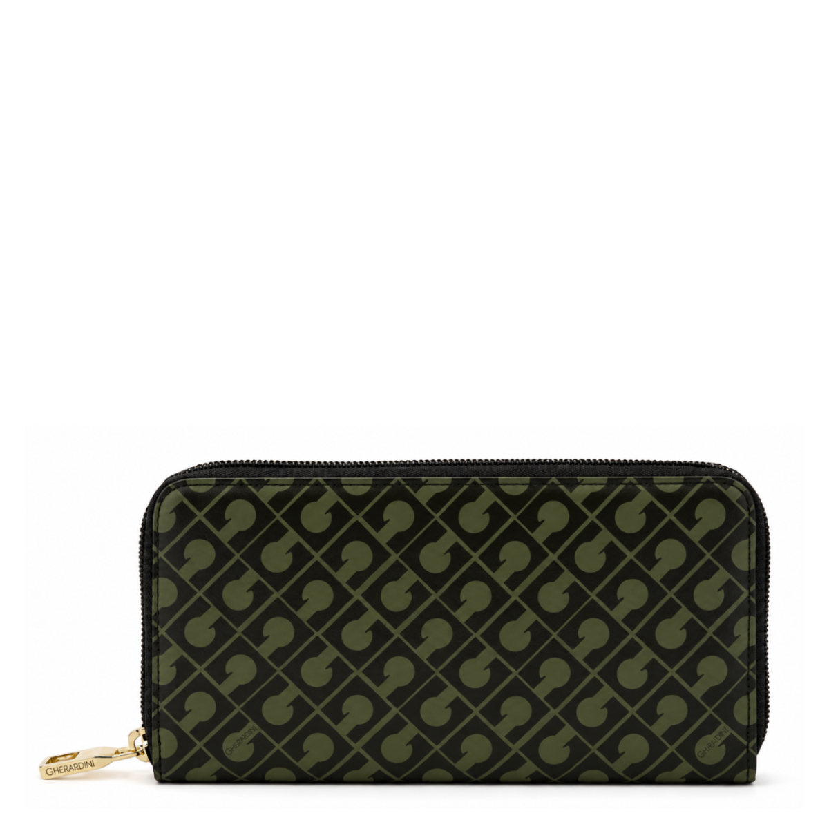 Green Monogram Zip-Around Wallet