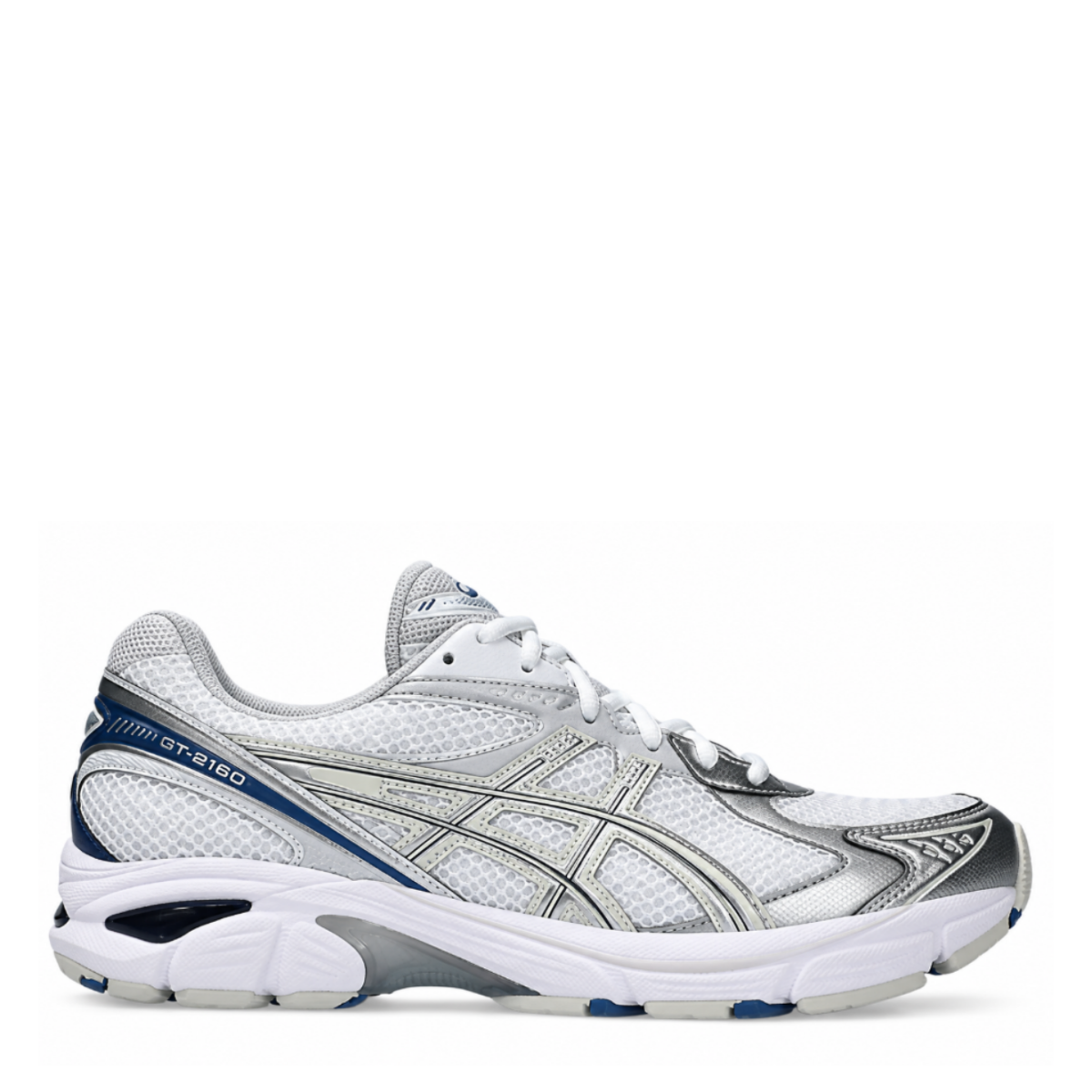 White and Silver Running Sneakers.