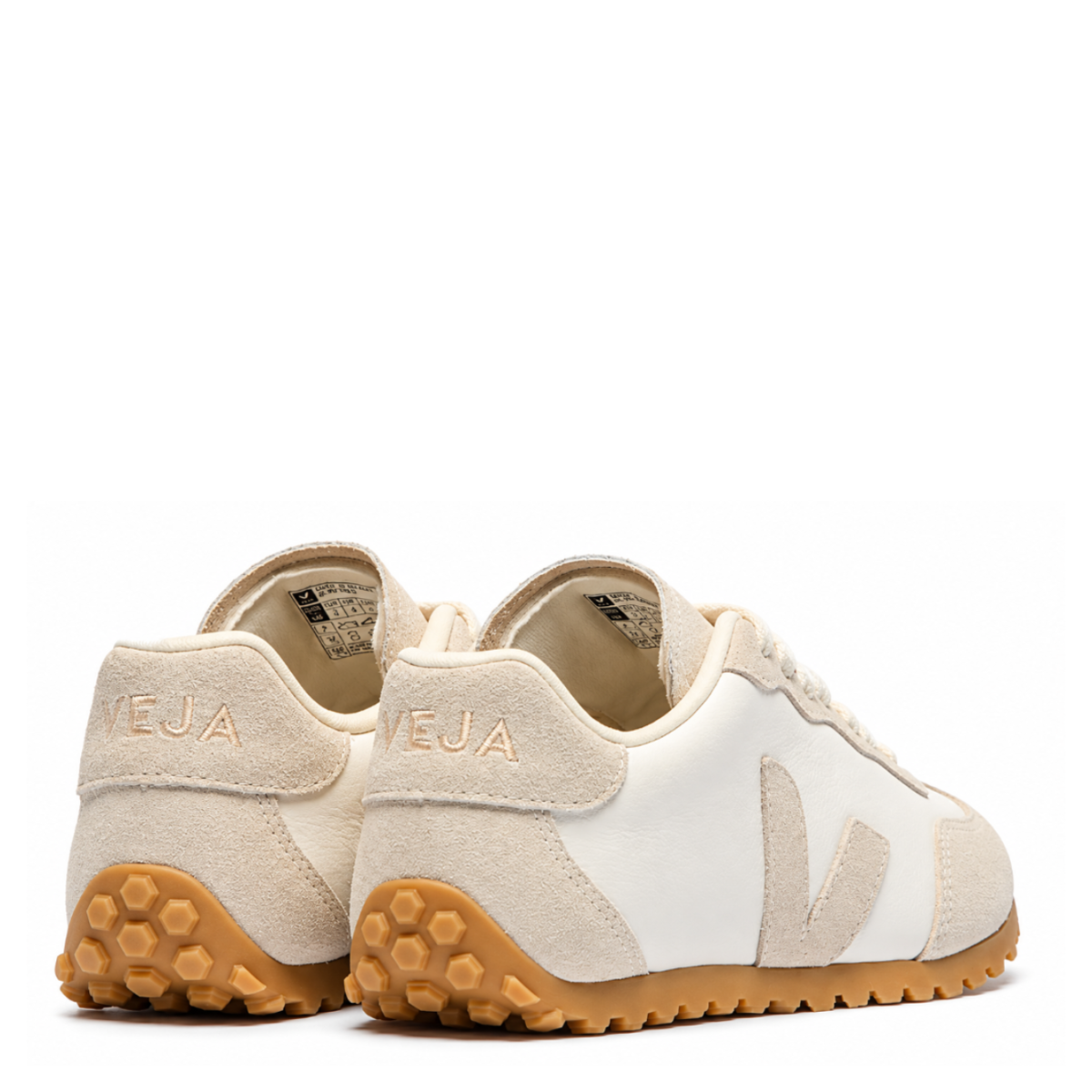 White and Beige Campo Sneakers.