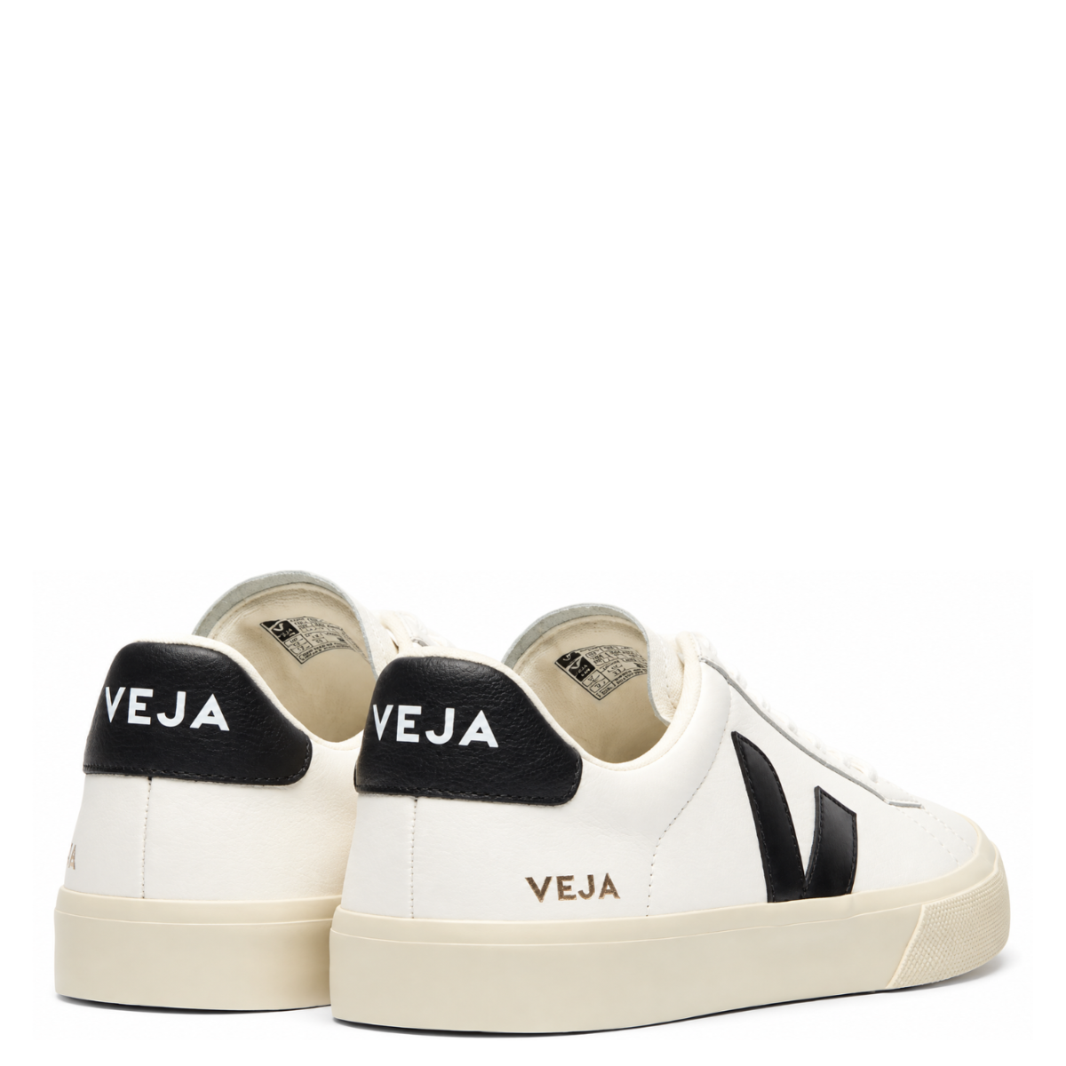 White and Black V-10 Sneakers.
