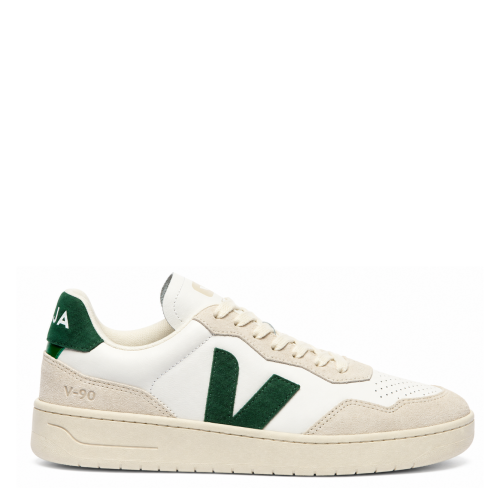 White and Green V-10 Sneakers.