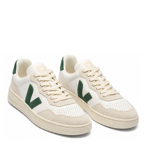 White and Green V-10 Sneakers. 2