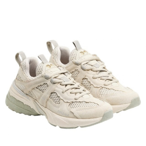 Cream and Beige Running Sneakers. 2