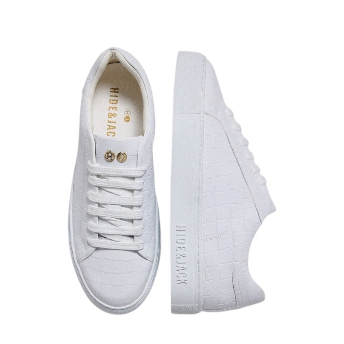 White Low-Top Sneakers.
