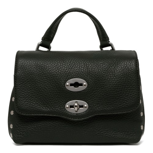 Black Postina Leather Bag.