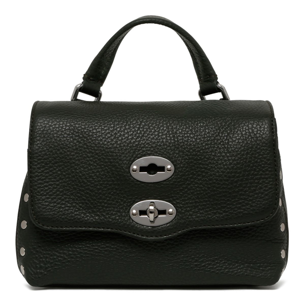 Black Postina Leather Bag.