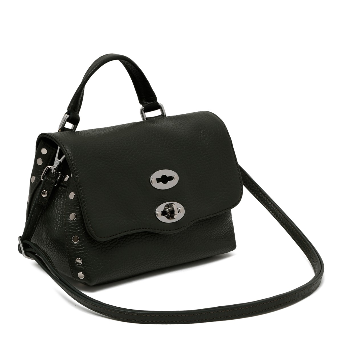 Black Postina Leather Bag.