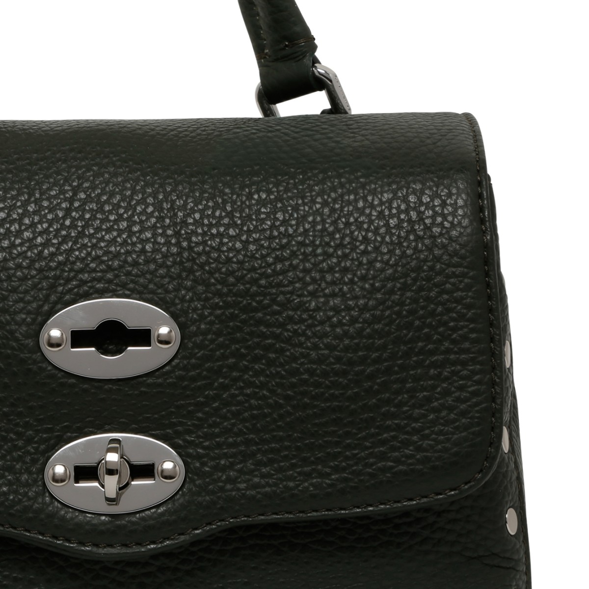 Black Postina Leather Bag.