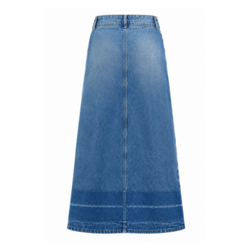 Blue Denim Midi Skirt. 2