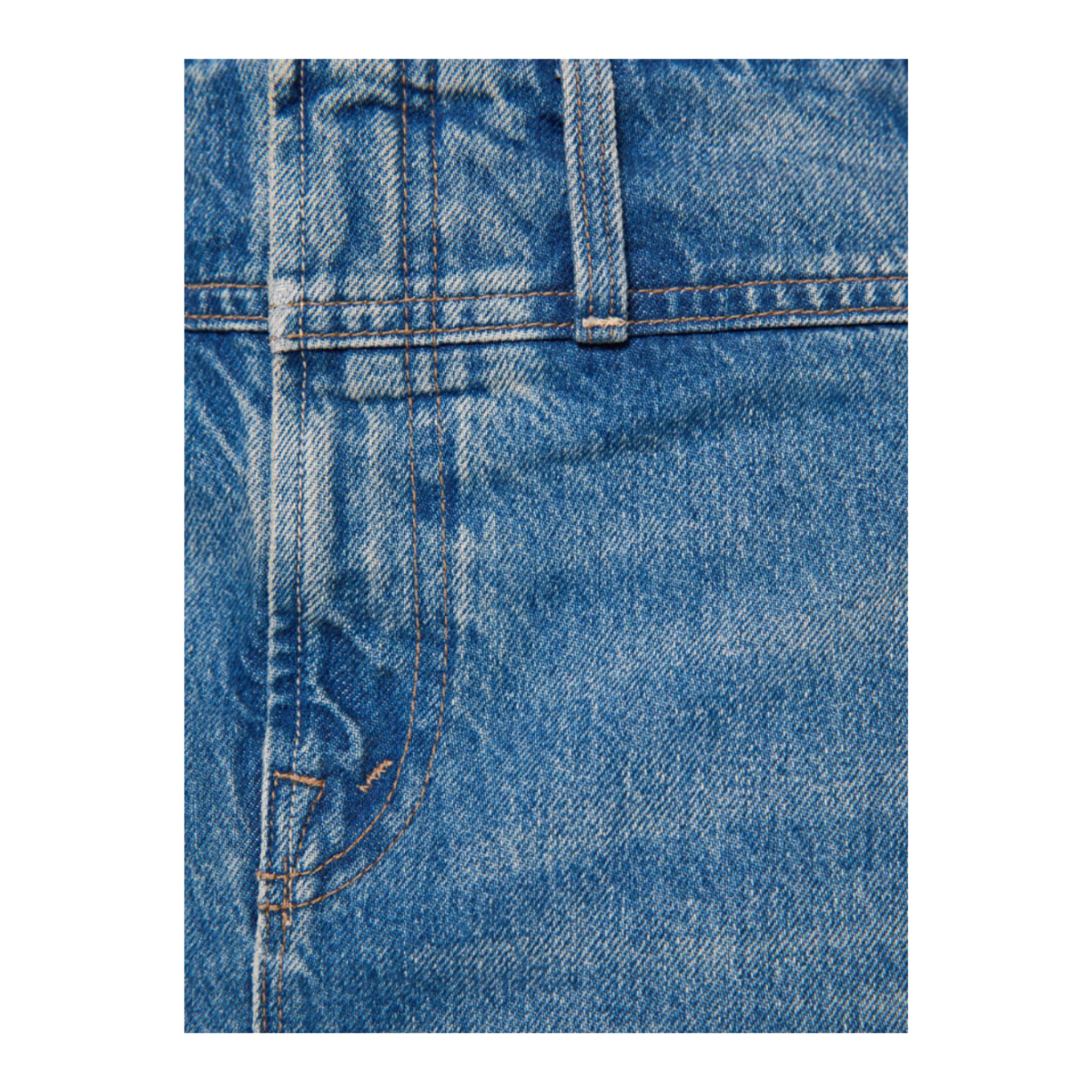 Blue Denim Midi Skirt.