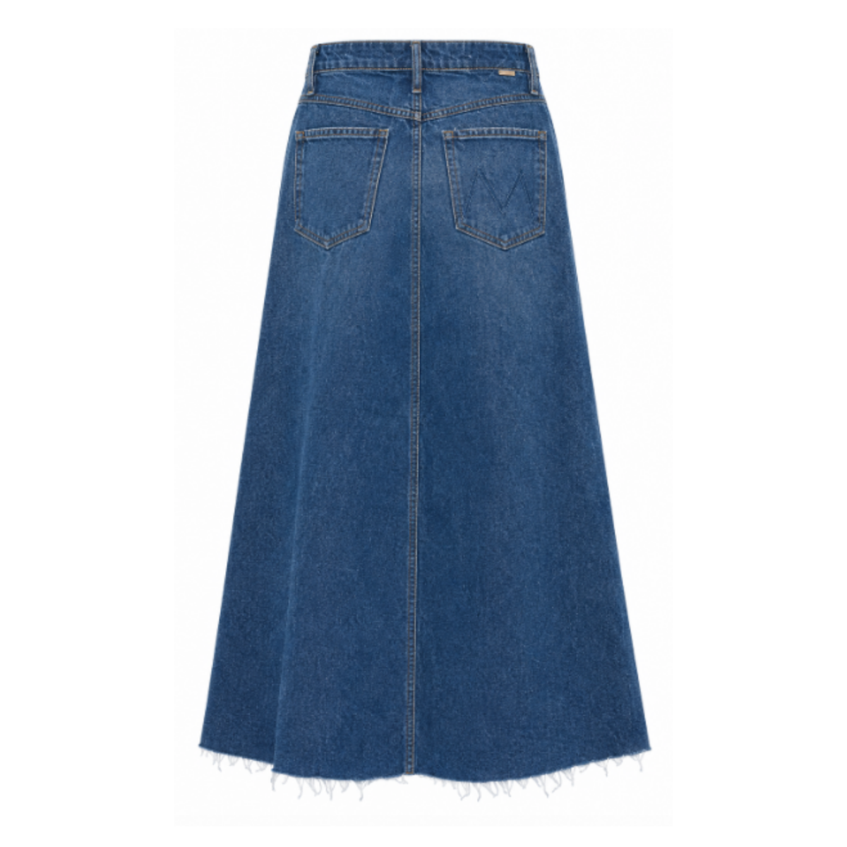 Blue Denim Midi Skirt.