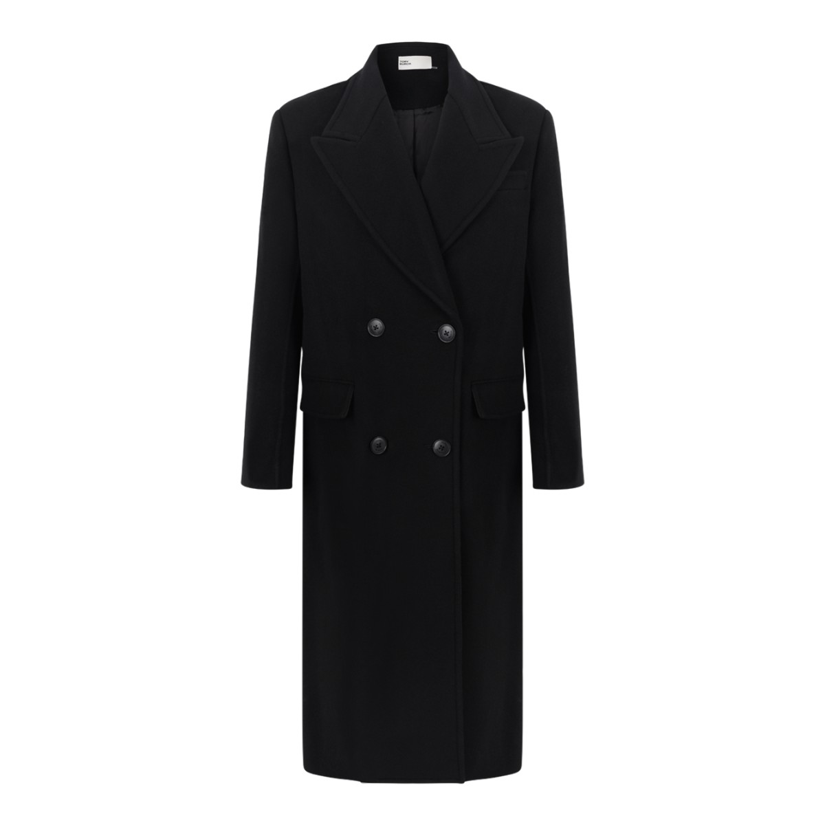 Black Double-Breasted Long Coat.