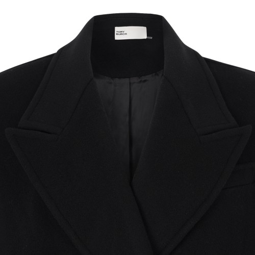 Black Double-Breasted Long Coat.