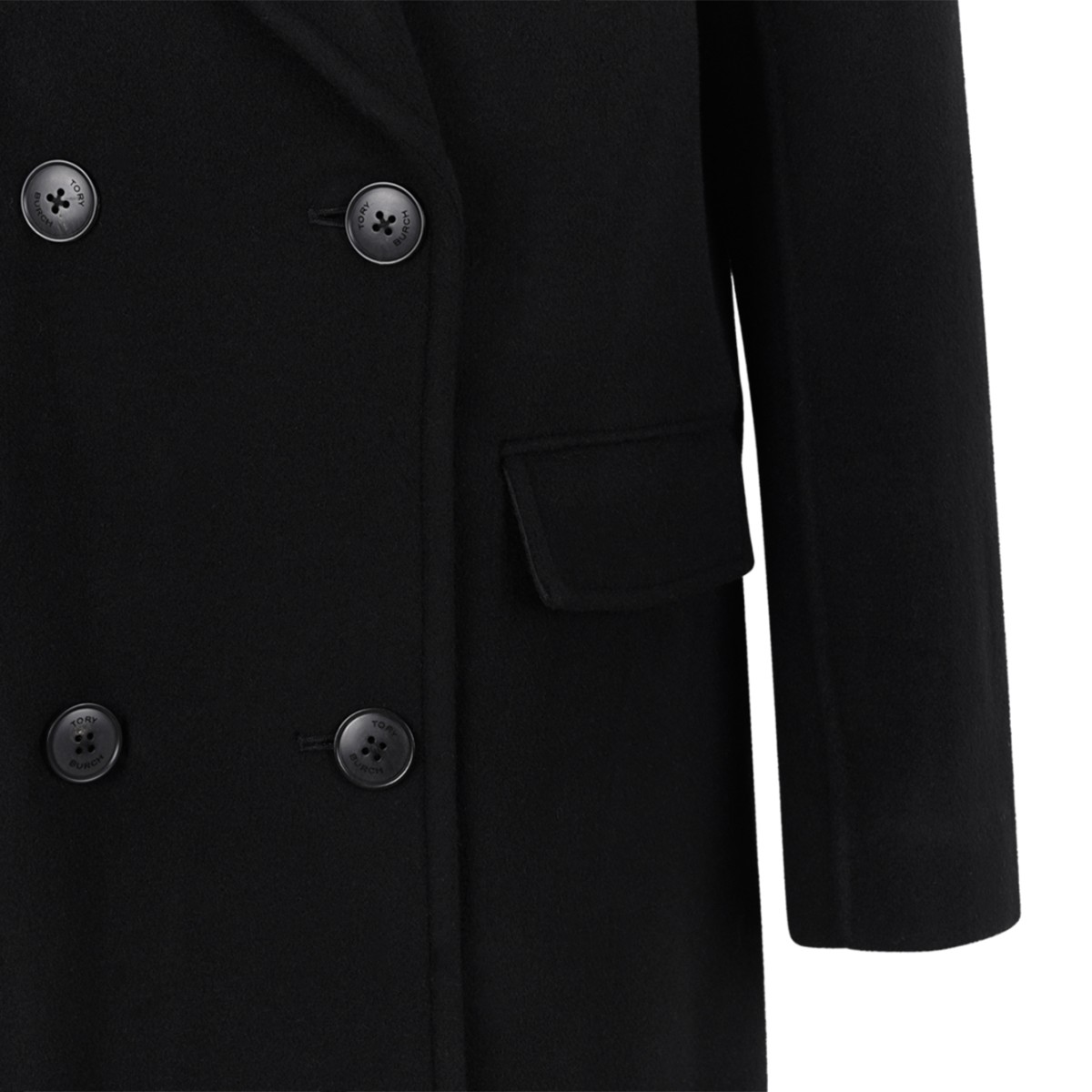 Black Double-Breasted Long Coat.