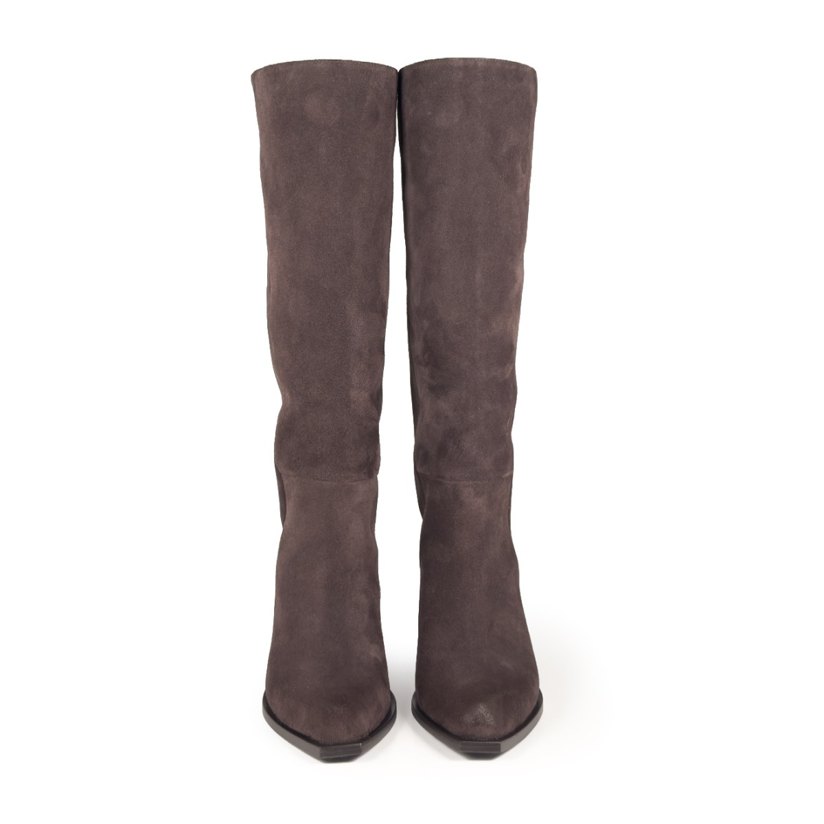 Dark Brown Suede Knee-High Boots