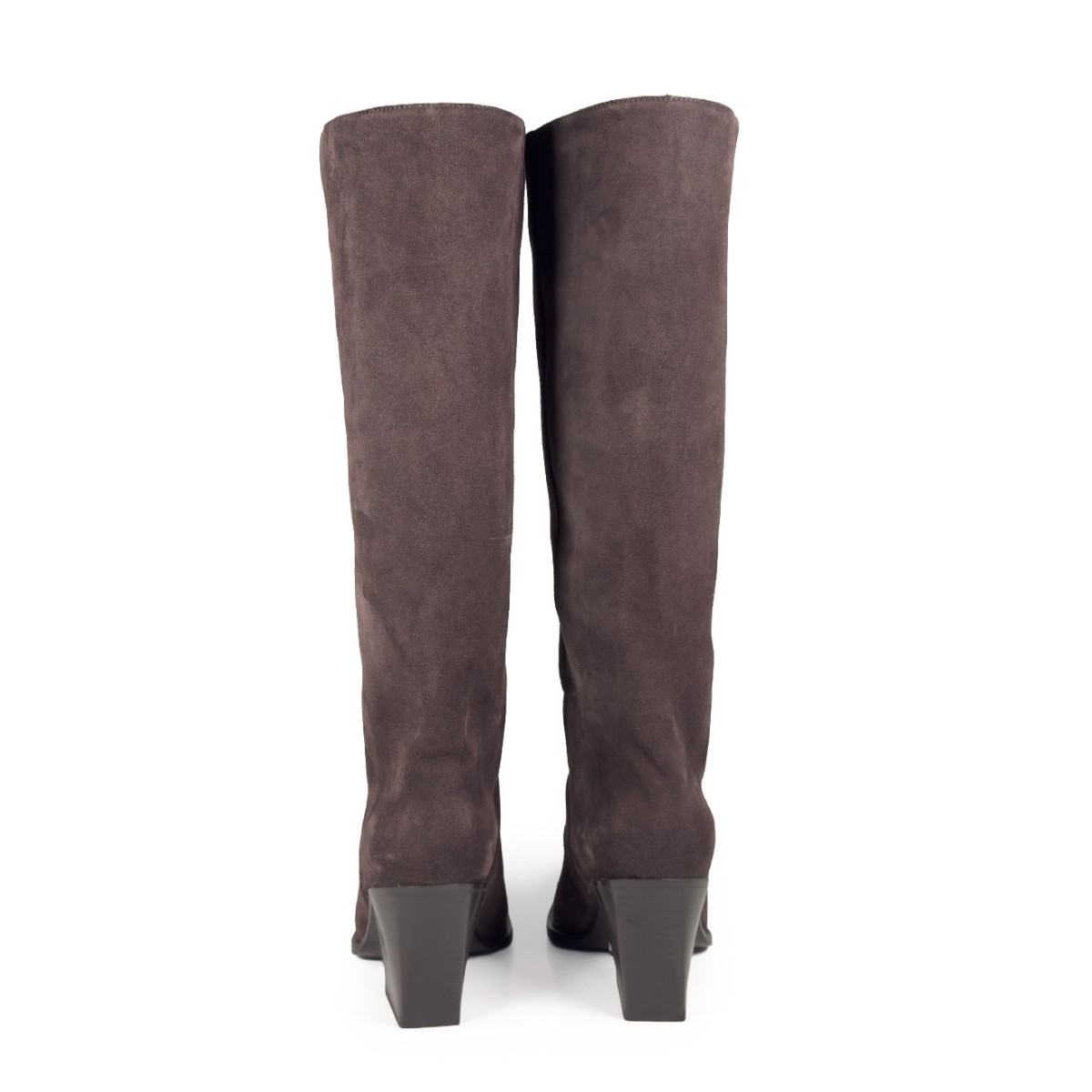 Dark Brown Suede Knee-High Boots
