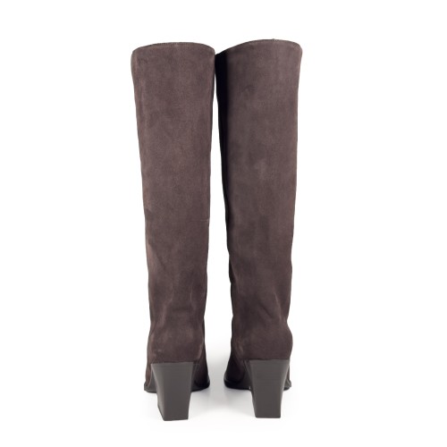 Dark Brown Suede Knee-High Boots