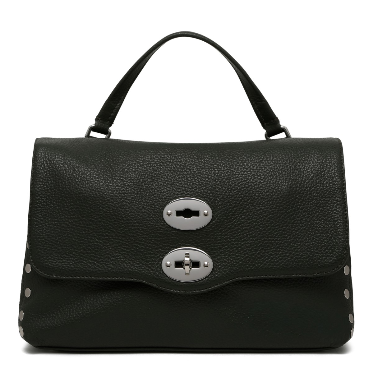 Black Postina Leather Bag.