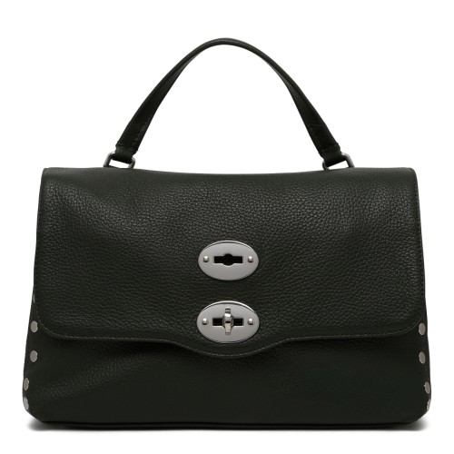 Black Postina Leather Bag.