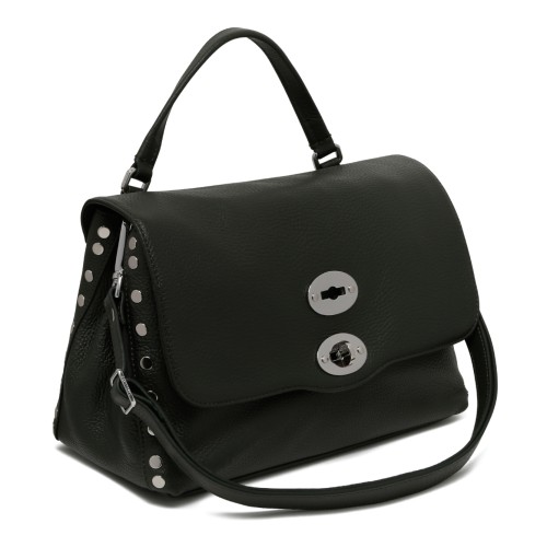 Black Postina Leather Bag.