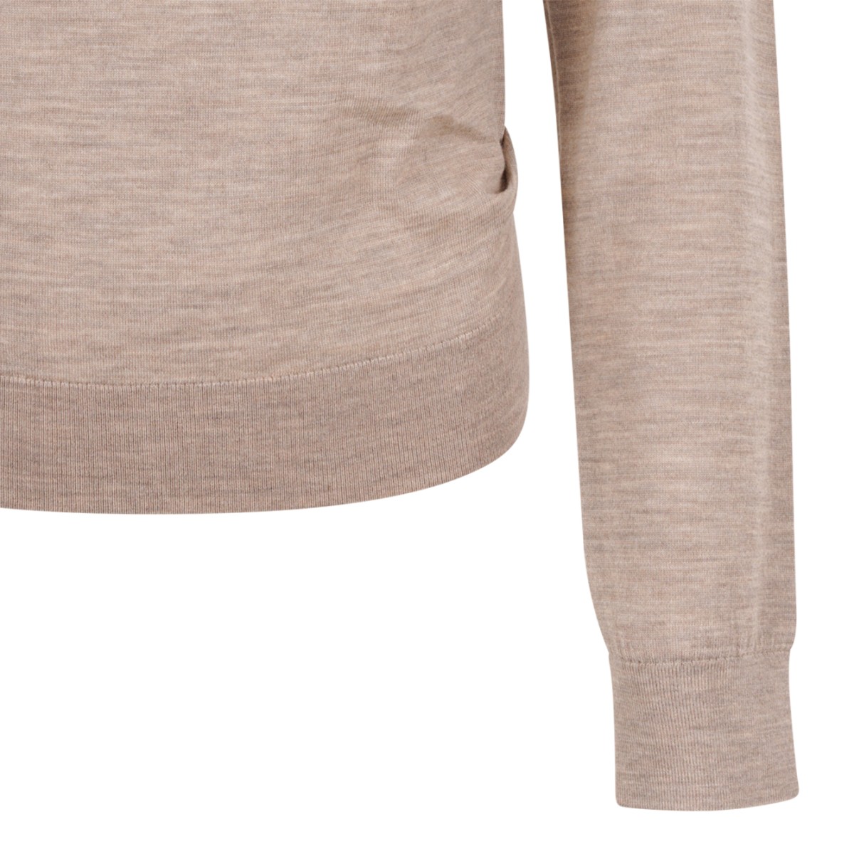 Beige Crewneck Sweater.