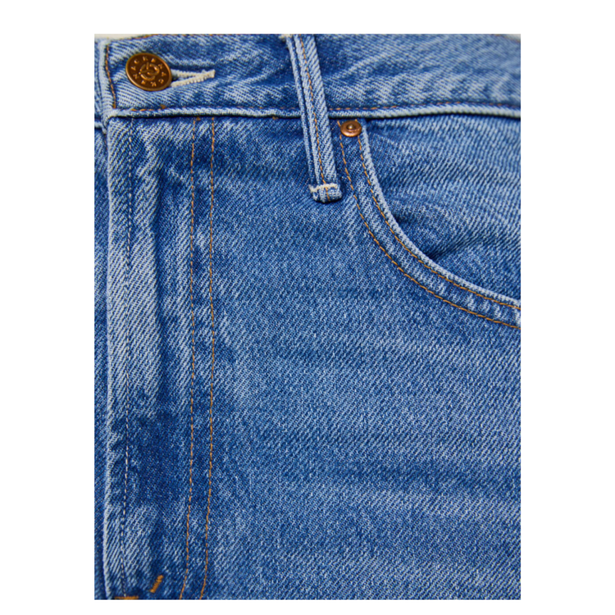 Blue High-Rise Flared Jeans.