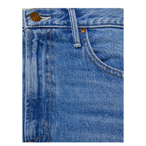 Blue High-Rise Flared Jeans.