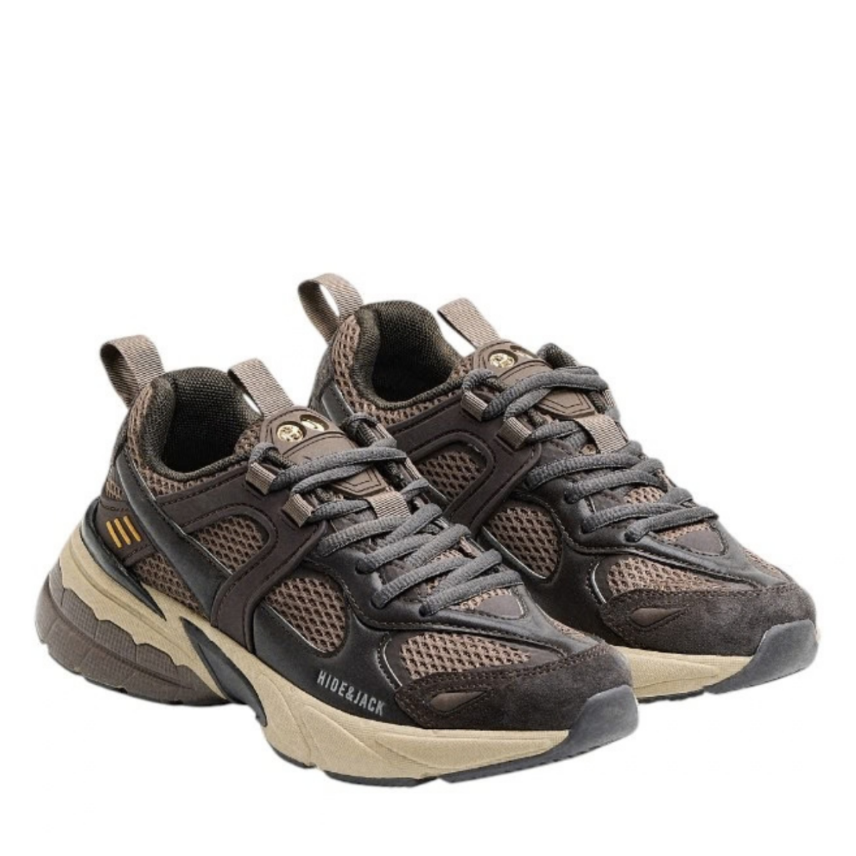 Black and Brown Technical Sneakers.