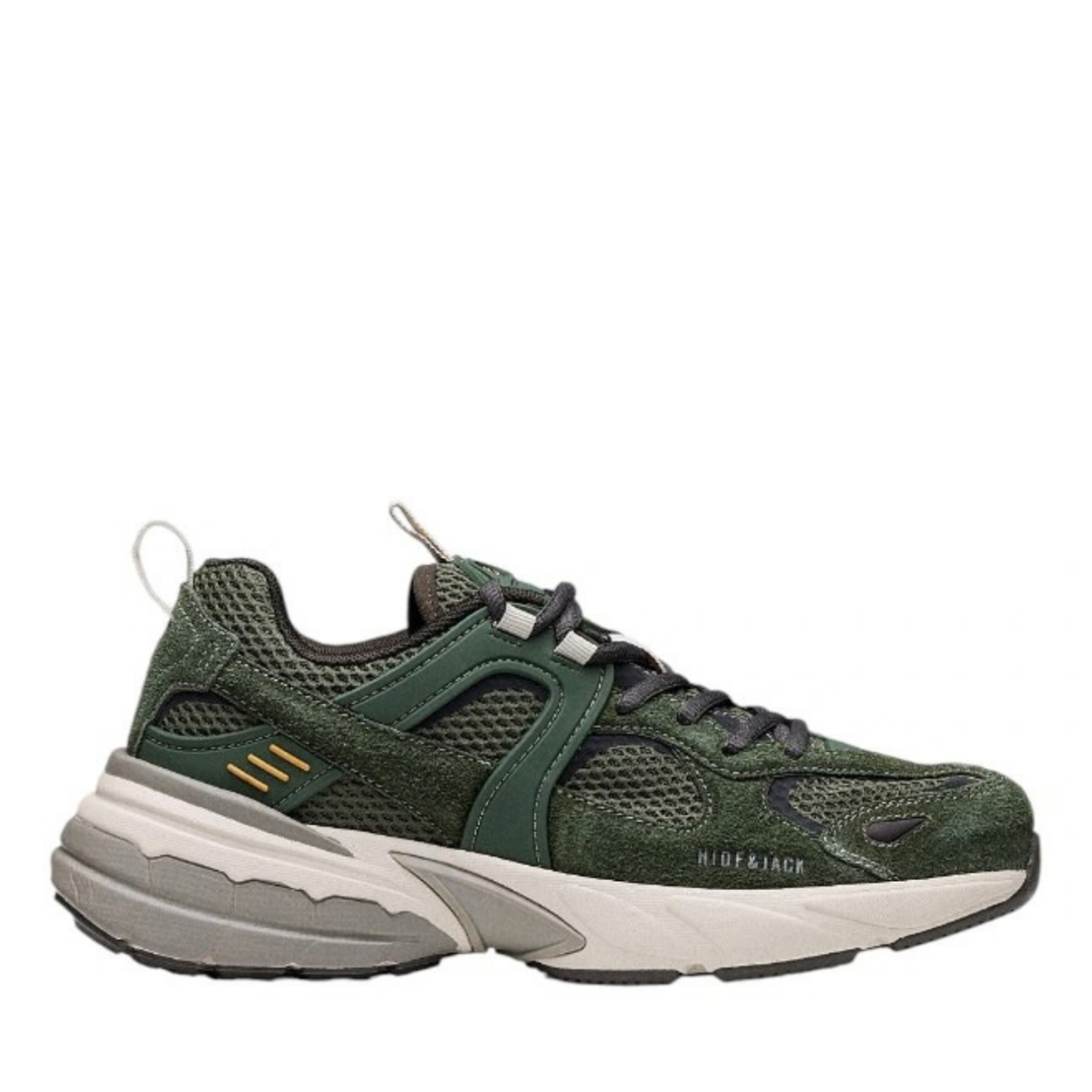 Green and Black Technical Sneakers.
