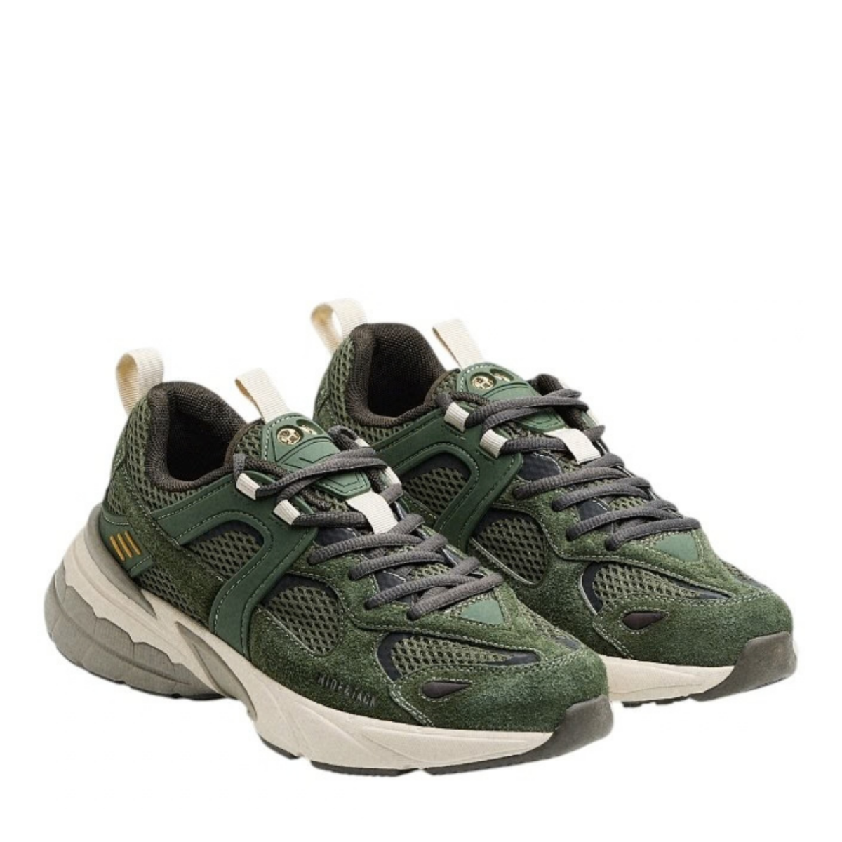 Green and Black Technical Sneakers.