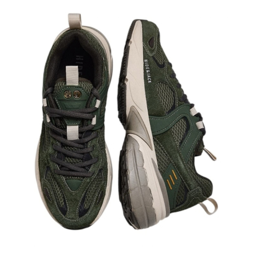 Green and Black Technical Sneakers.
