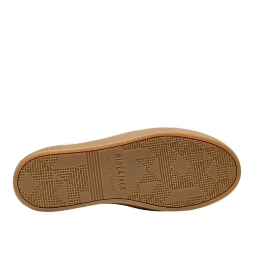 White and Brown Low-Top Sneakers.