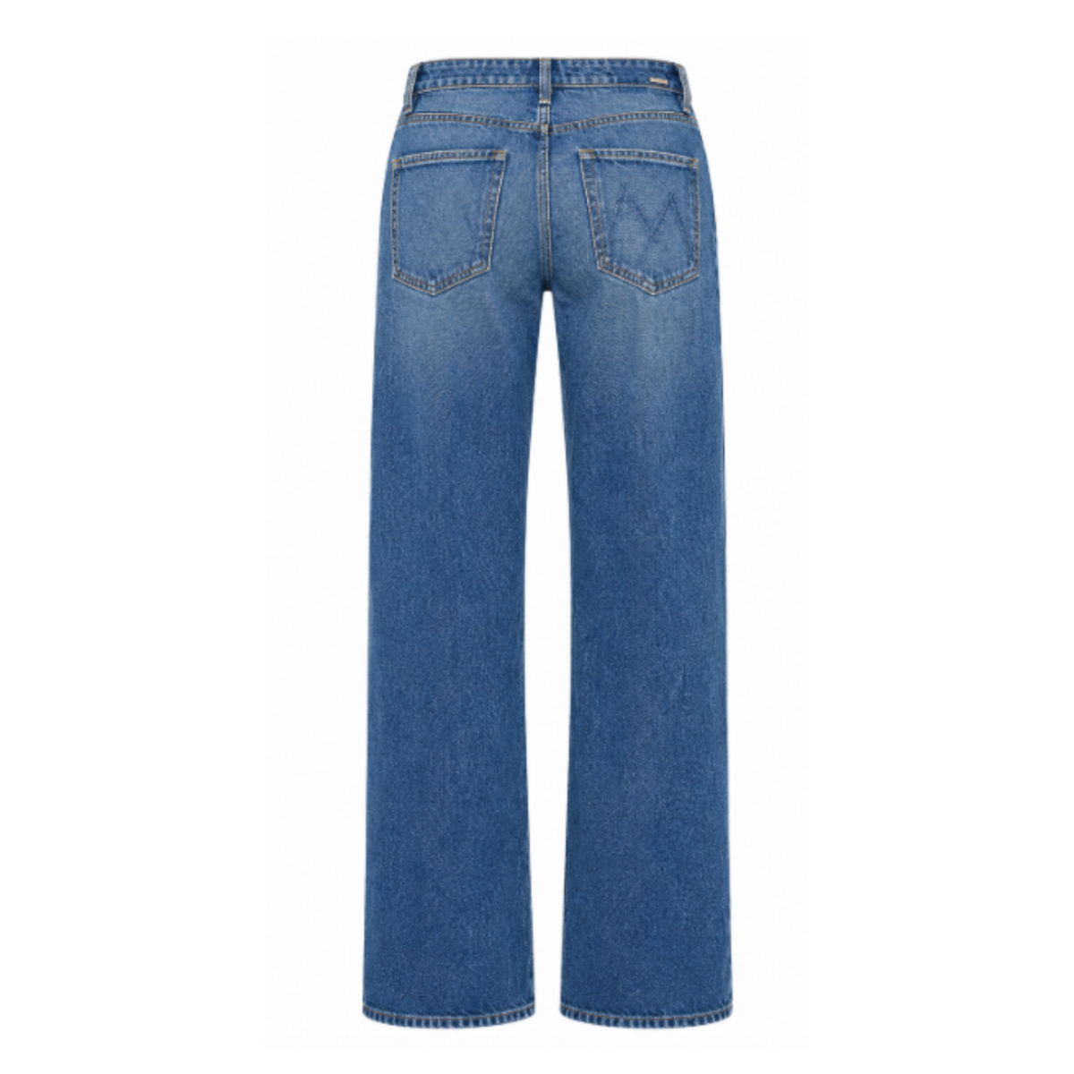 Blue High-Rise Straight-Leg Jeans.