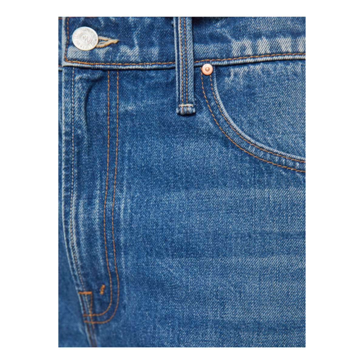 Blue High-Rise Straight-Leg Jeans.