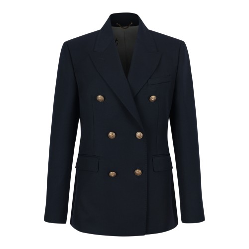 Navy Double-Breasted Blazer.