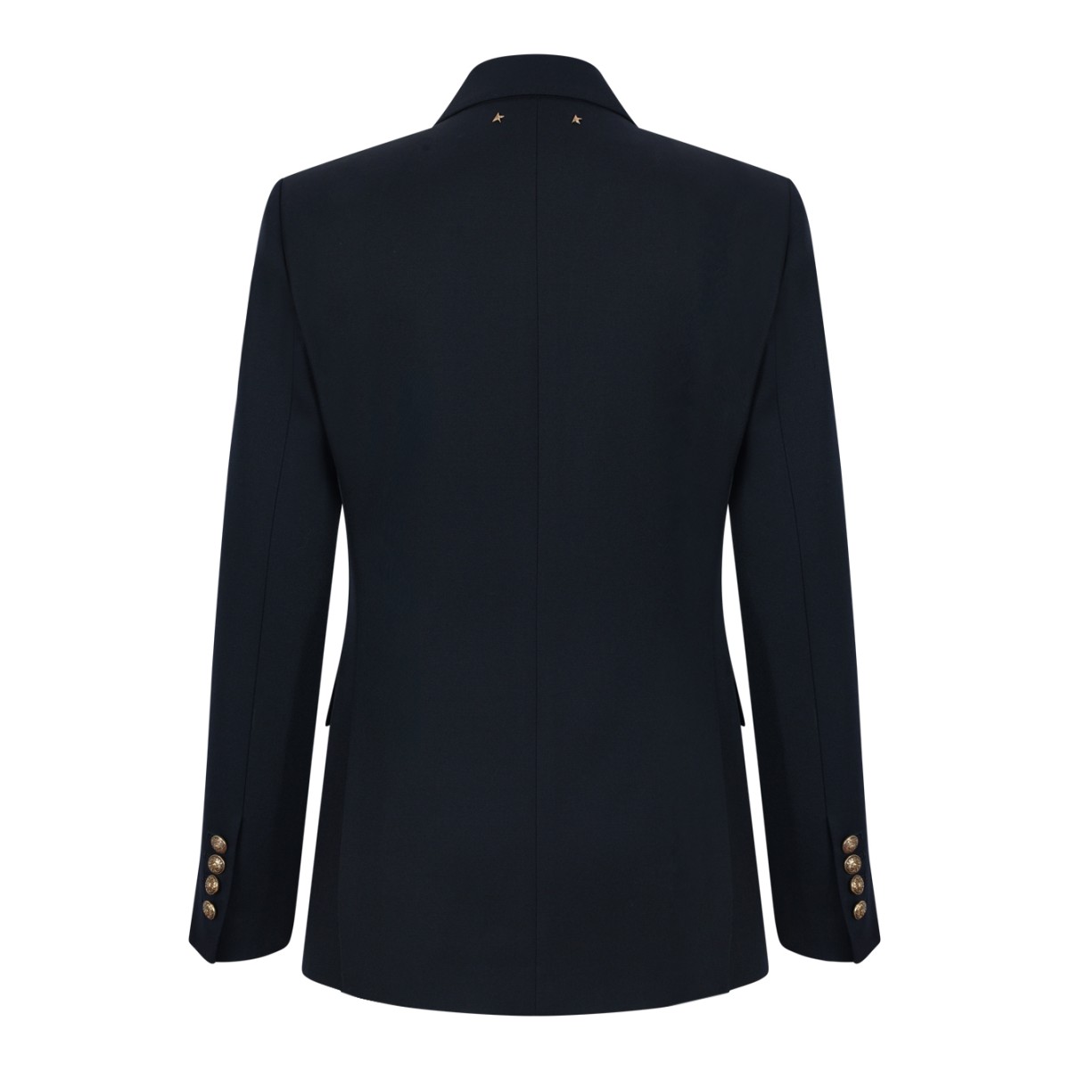 Navy Double-Breasted Blazer.