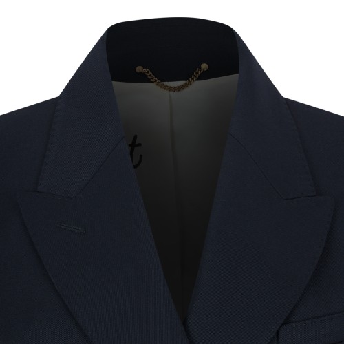 Navy Double-Breasted Blazer.