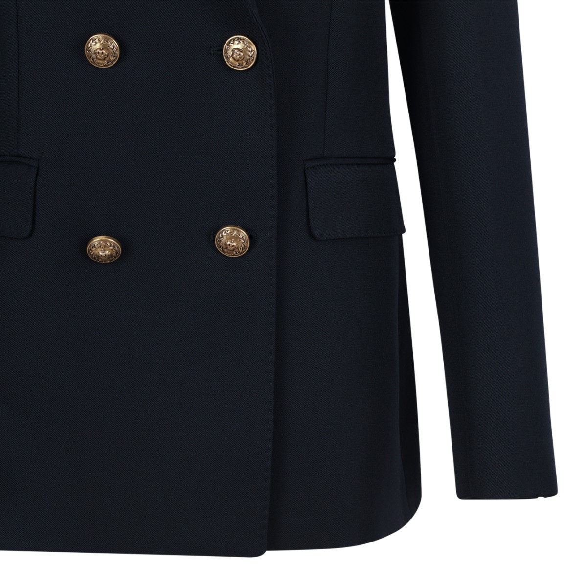 Navy Double-Breasted Blazer.