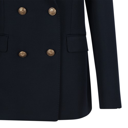 Navy Double-Breasted Blazer.