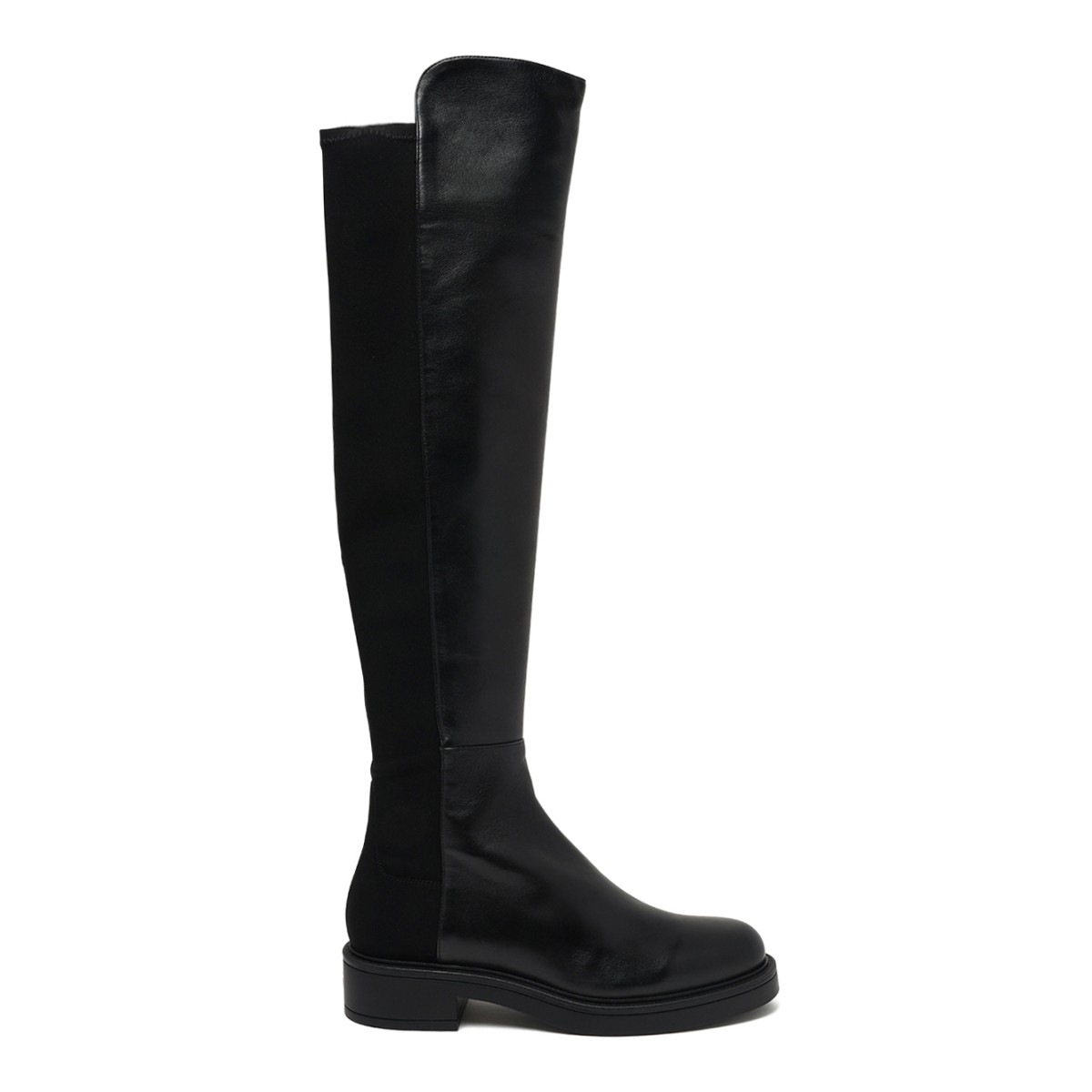 Black Leather Over-the-Knee Boots.