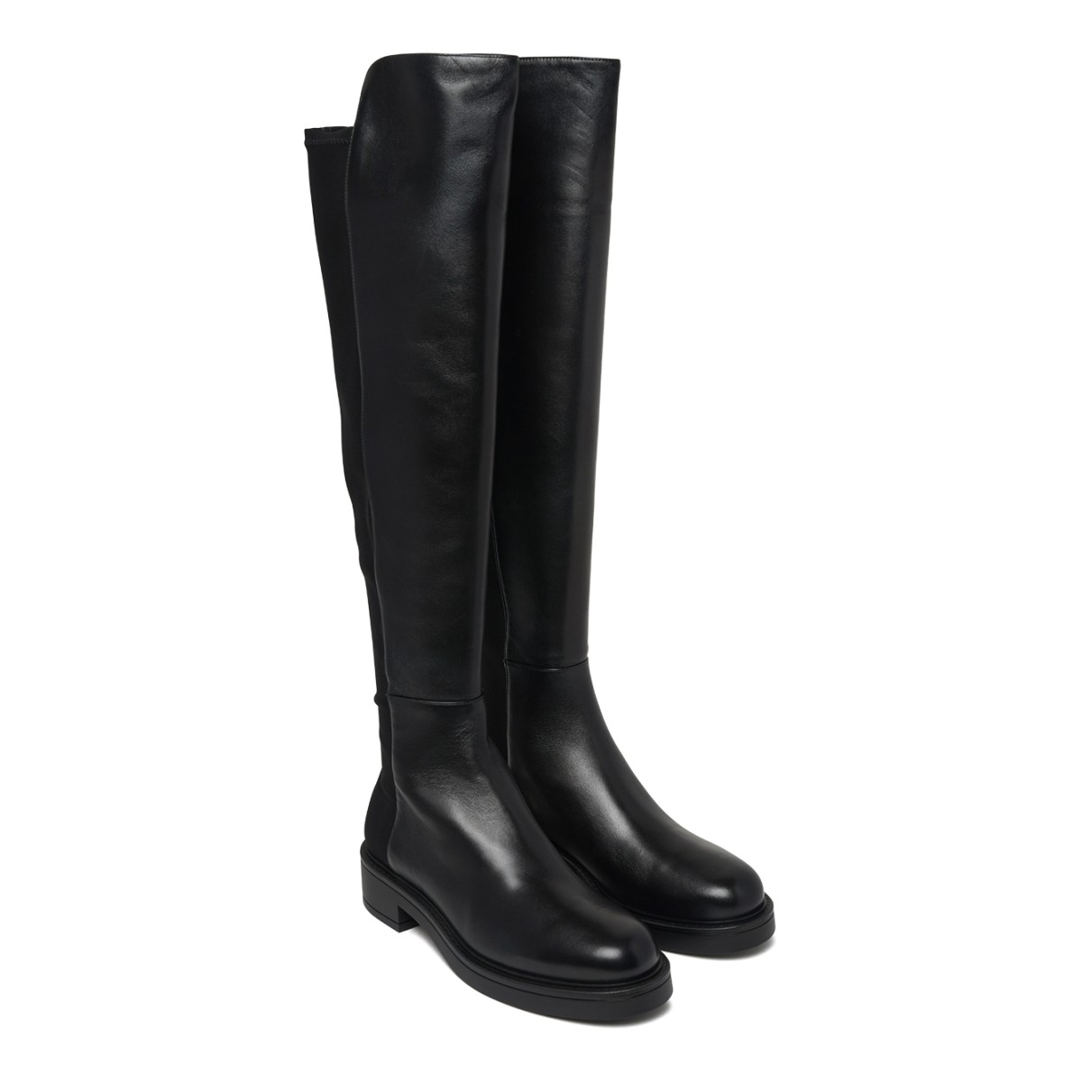 Black Leather Over-the-Knee Boots.